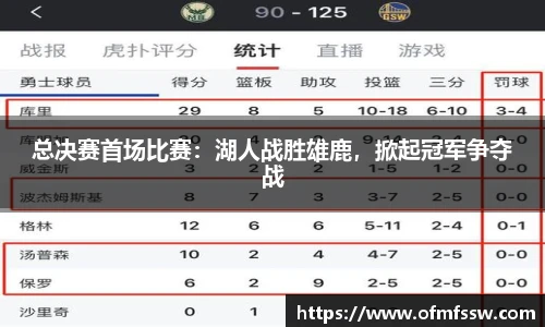 总决赛首场比赛：湖人战胜雄鹿，掀起冠军争夺战